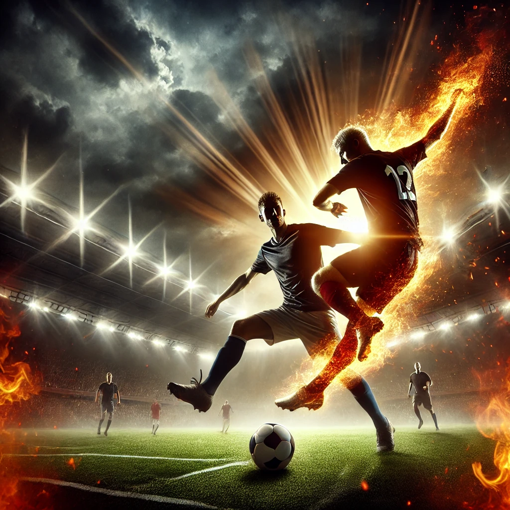 DALL·E-2024-10-15-17.12.30-Create-an-image-capturing-the-intensity-of-a-football-match-with-two-players-in-action-fighting-for-the-ball.-The-scene-should-be-dramatic-filled-wi