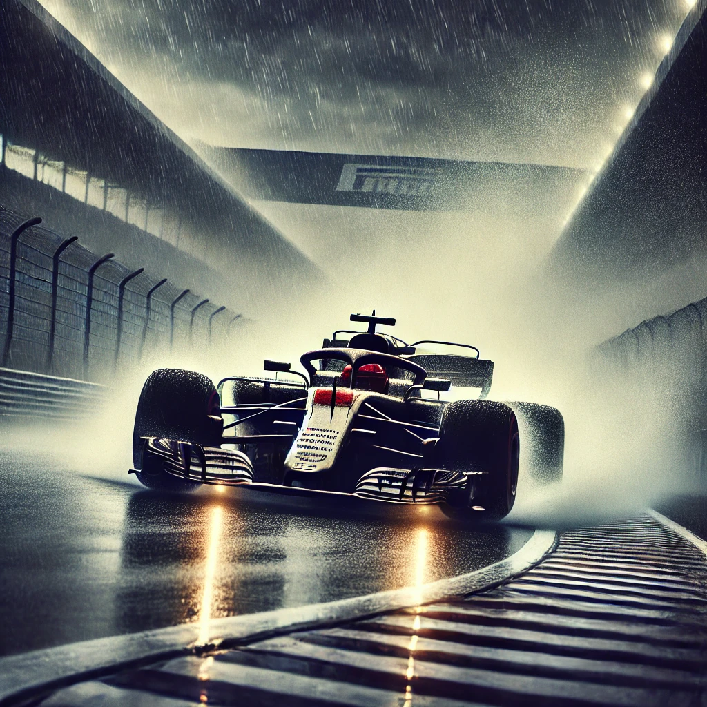 DALL·E-2024-10-15-17.12.47-Create-an-image-of-a-Formula-One-car-speeding-through-a-wet-track-on-a-rainy-day.-The-car-should-be-in-motion-with-water-spray-coming-off-the-tires-