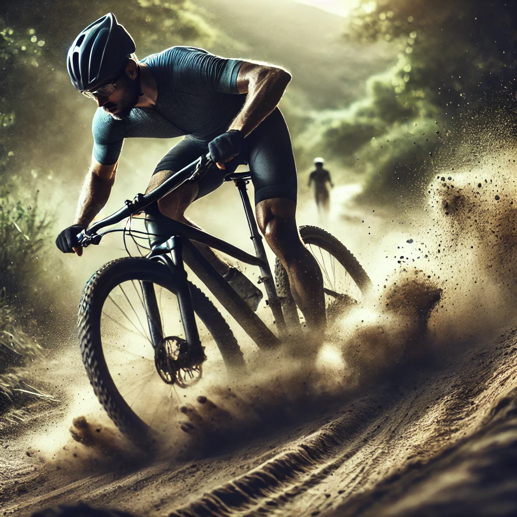 DALL·E-2024-10-15-17.13.50-Create-a-realistic-image-of-a-cyclist-racing-through-a-challenging-trail.-The-cyclist-should-be-shown-in-motion-with-dust-or-dirt-being-kicked-up-em